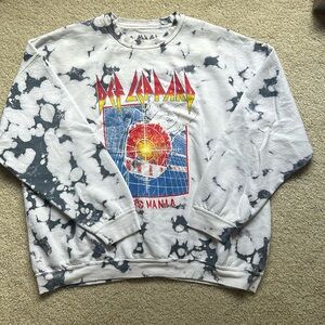 UO Def Leppard Pyromania Tie Dye Crewneck